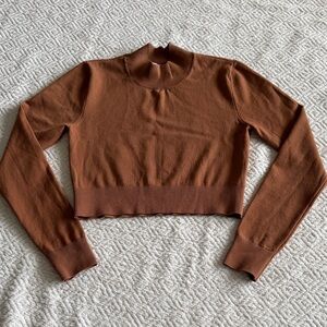 525 America Brown Long Sleeve Blouse Size S